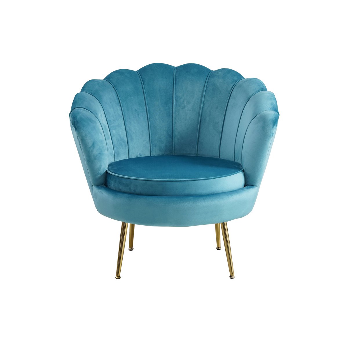 Muschelsessel aus Samt Blau – Bild 3