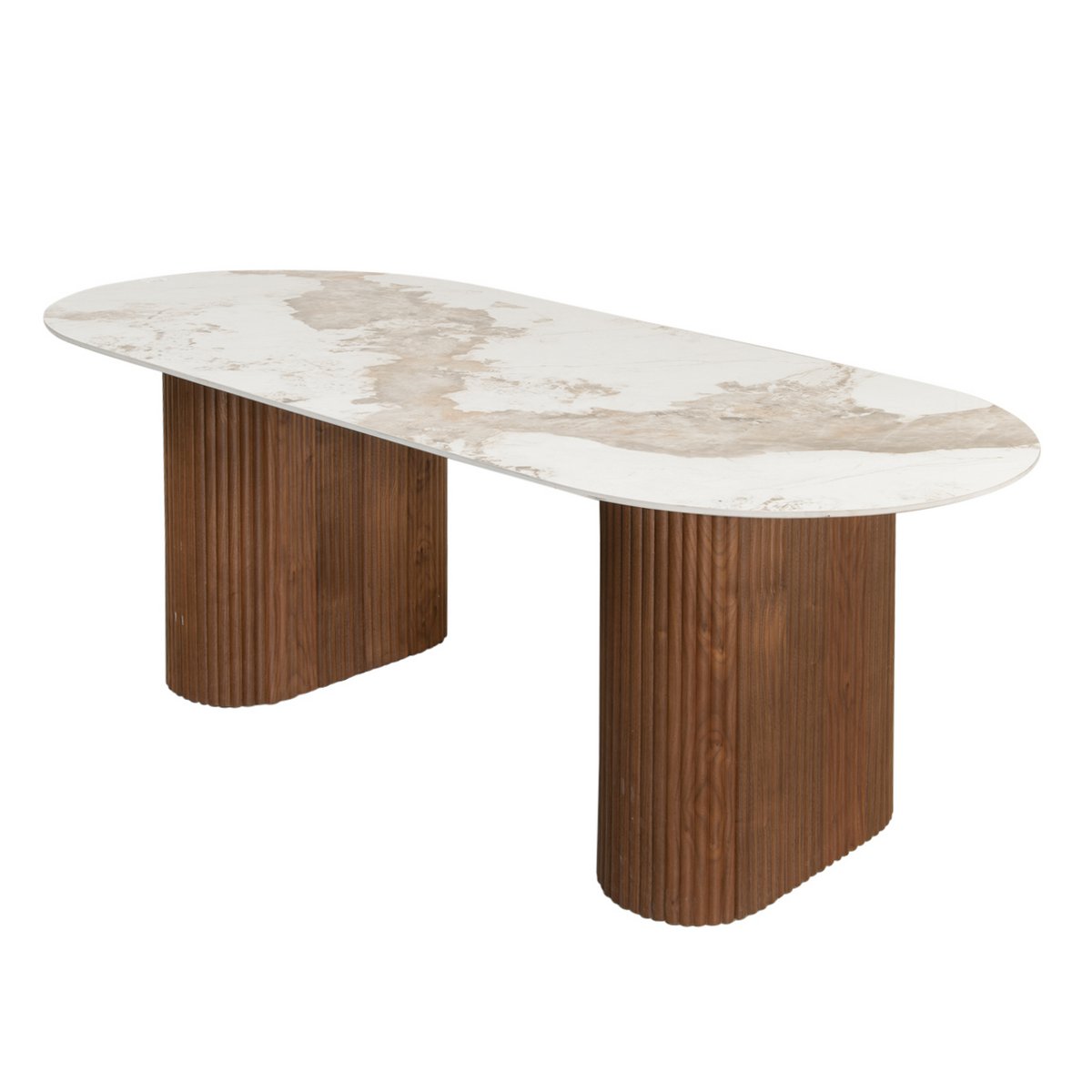 Urban Chique Esstisch aus Keramik und Marmor – Bild 3