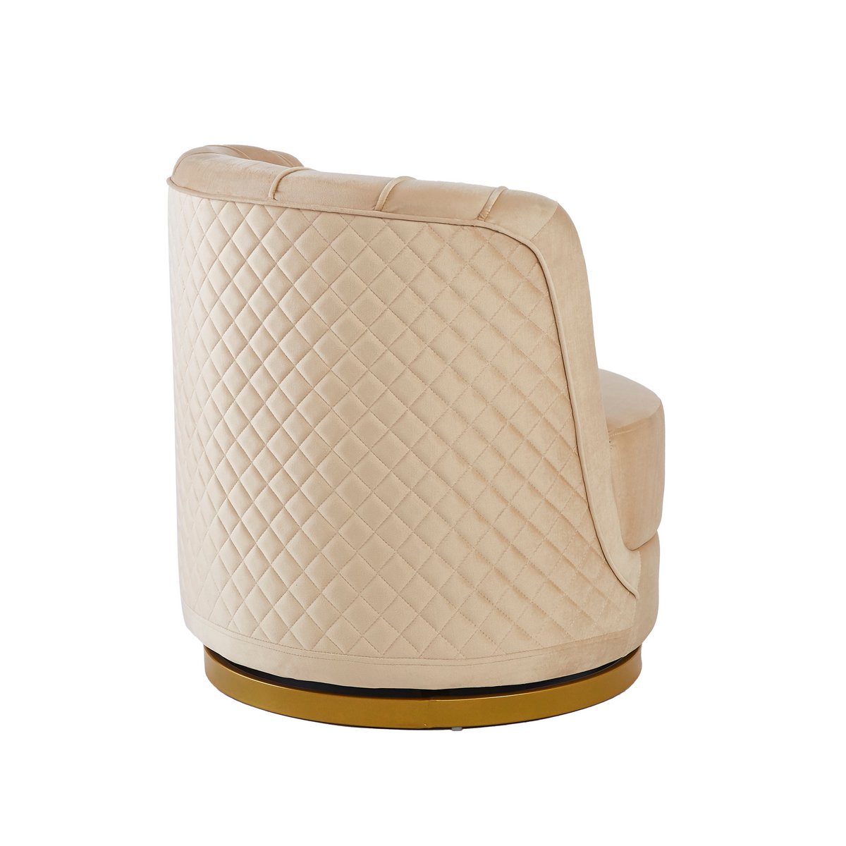 Drehsessel aus Samt Beige – Bild 5