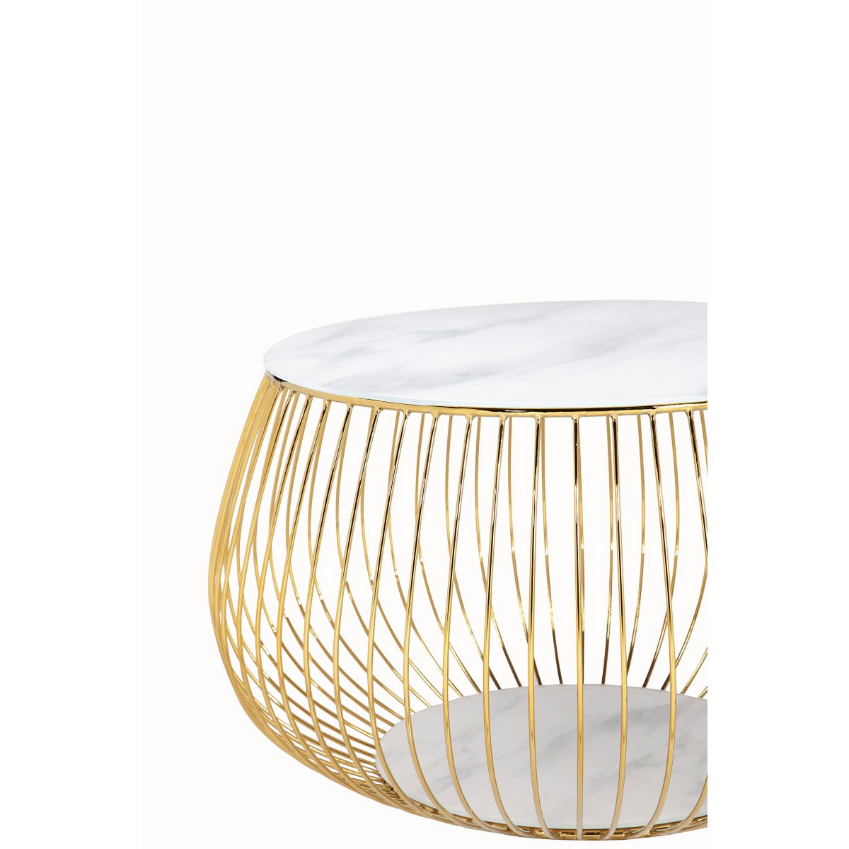 Couchtisch mit Metallkorb Ø 72 cm – Bild 4