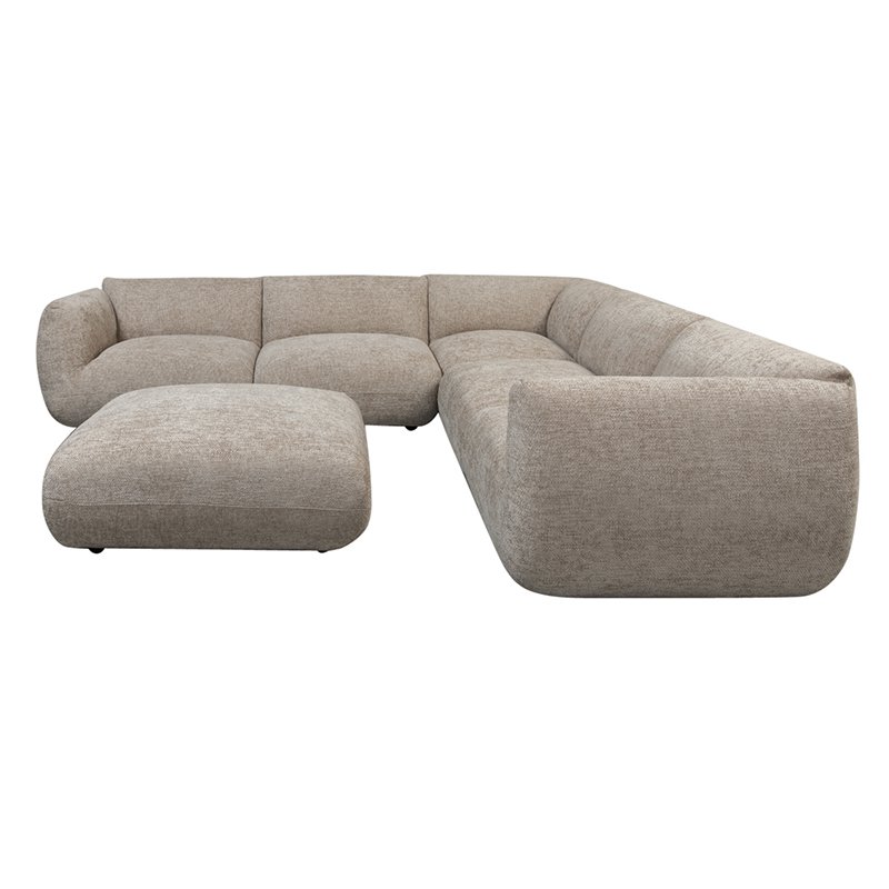 Sofa Amsterdam 6-Sitzer Ecksofa + Ottomane Sofa Latte – Bild 2