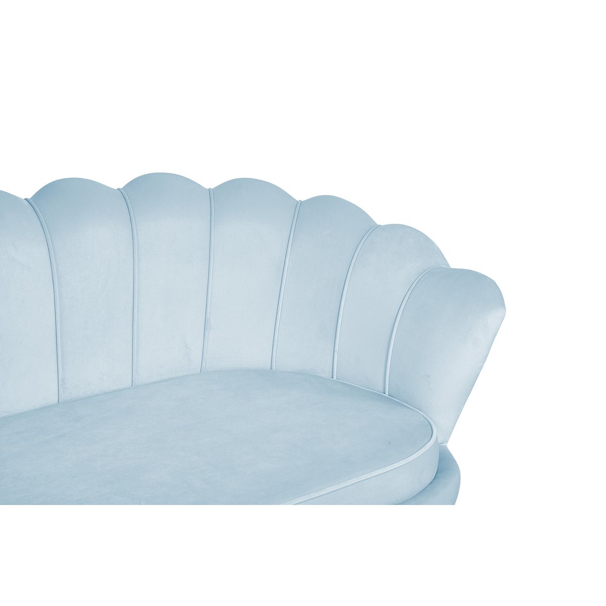 Muschelsofa 3-Sitzer aus Samt Hellgrau – Bild 4