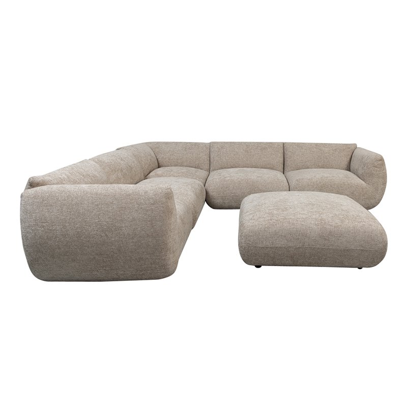 Sofa Amsterdam 6-Sitzer Ecksofa + Ottomane Sofa Latte – Bild 3