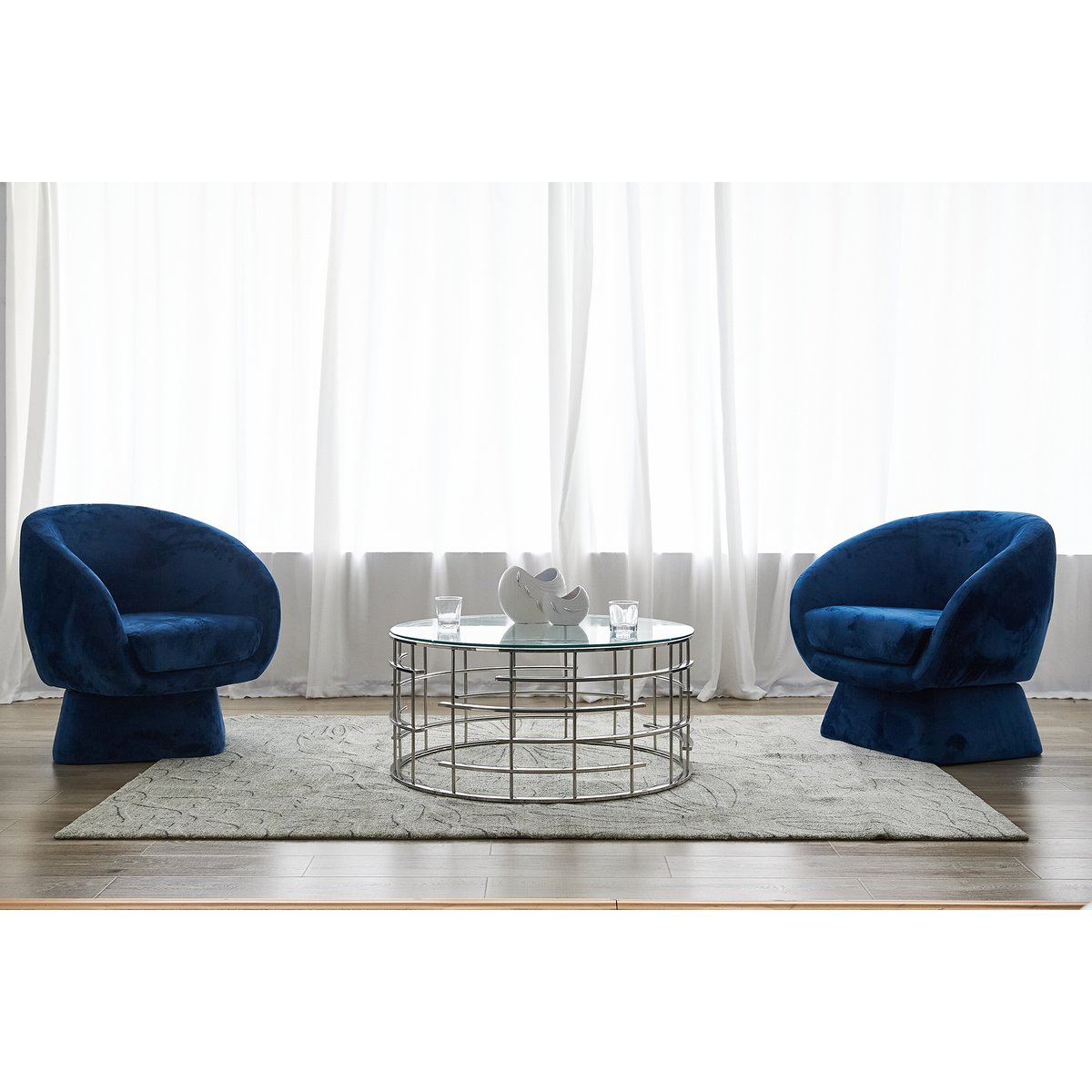 Couchtisch Silber Ø 90 cm – Bild 5