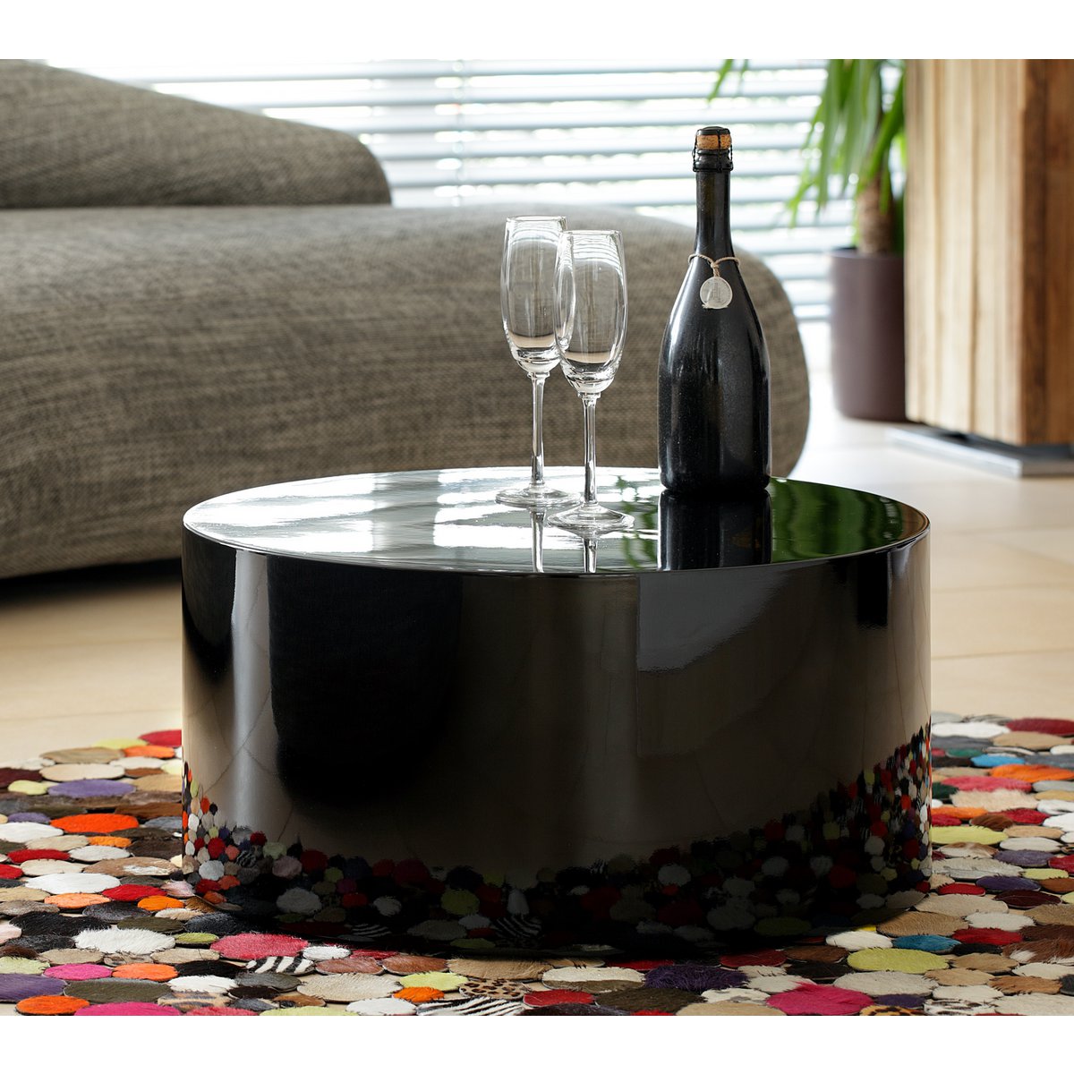 Couchtisch Ø 60 cm rund schwarz