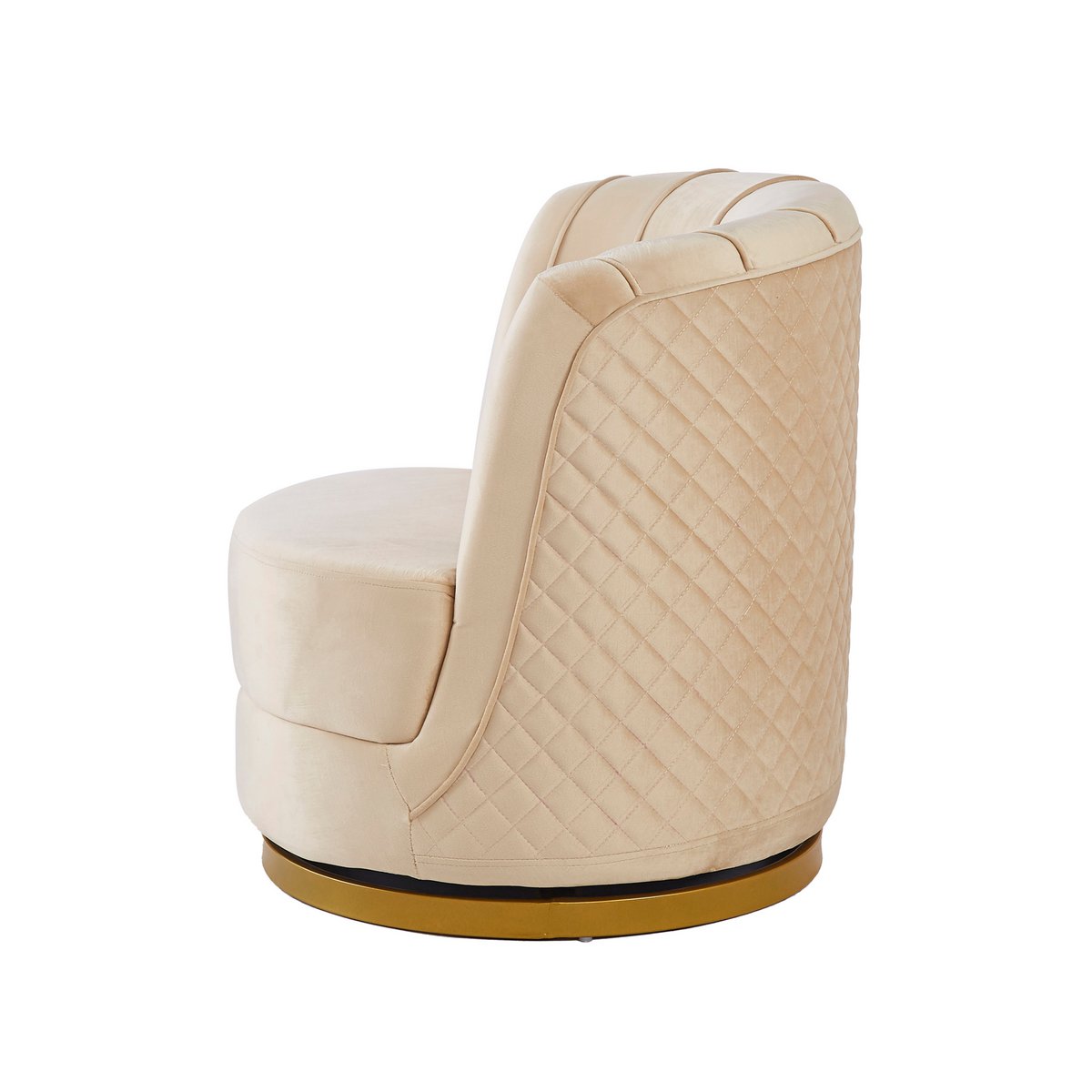 Drehsessel aus Samt Beige – Bild 4