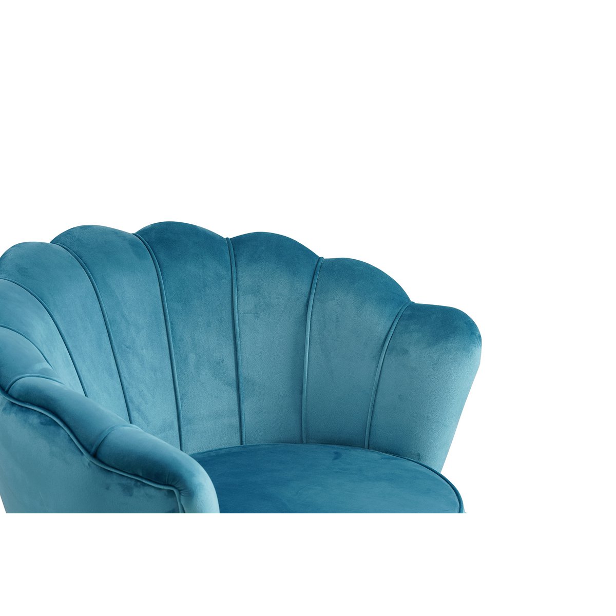 Muschelsessel aus Samt Blau – Bild 5