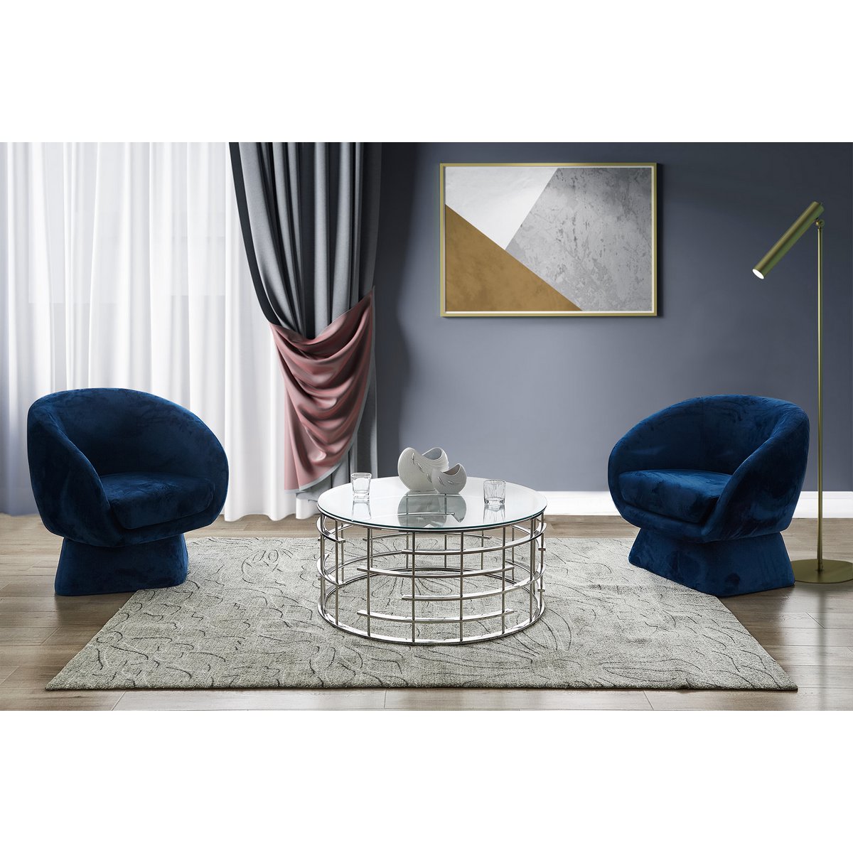 Couchtisch Silber Ø 90 cm – Bild 4