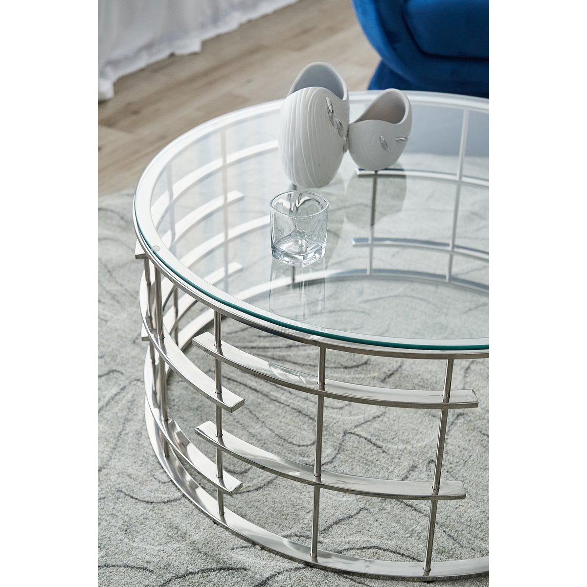 Couchtisch Silber Ø 90 cm – Bild 10