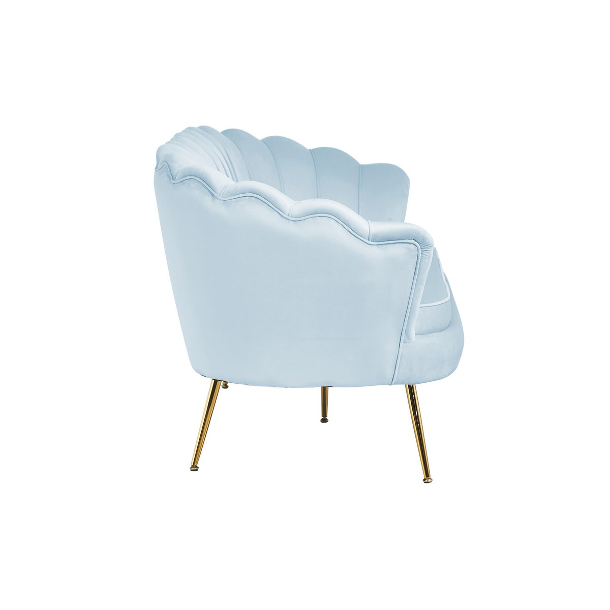 Muschelsofa 3-Sitzer aus Samt Hellgrau – Bild 5