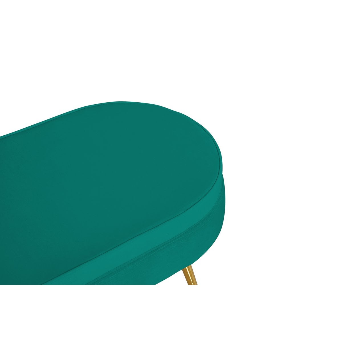 Sitzpouf oval aus Samt Grün – Bild 5