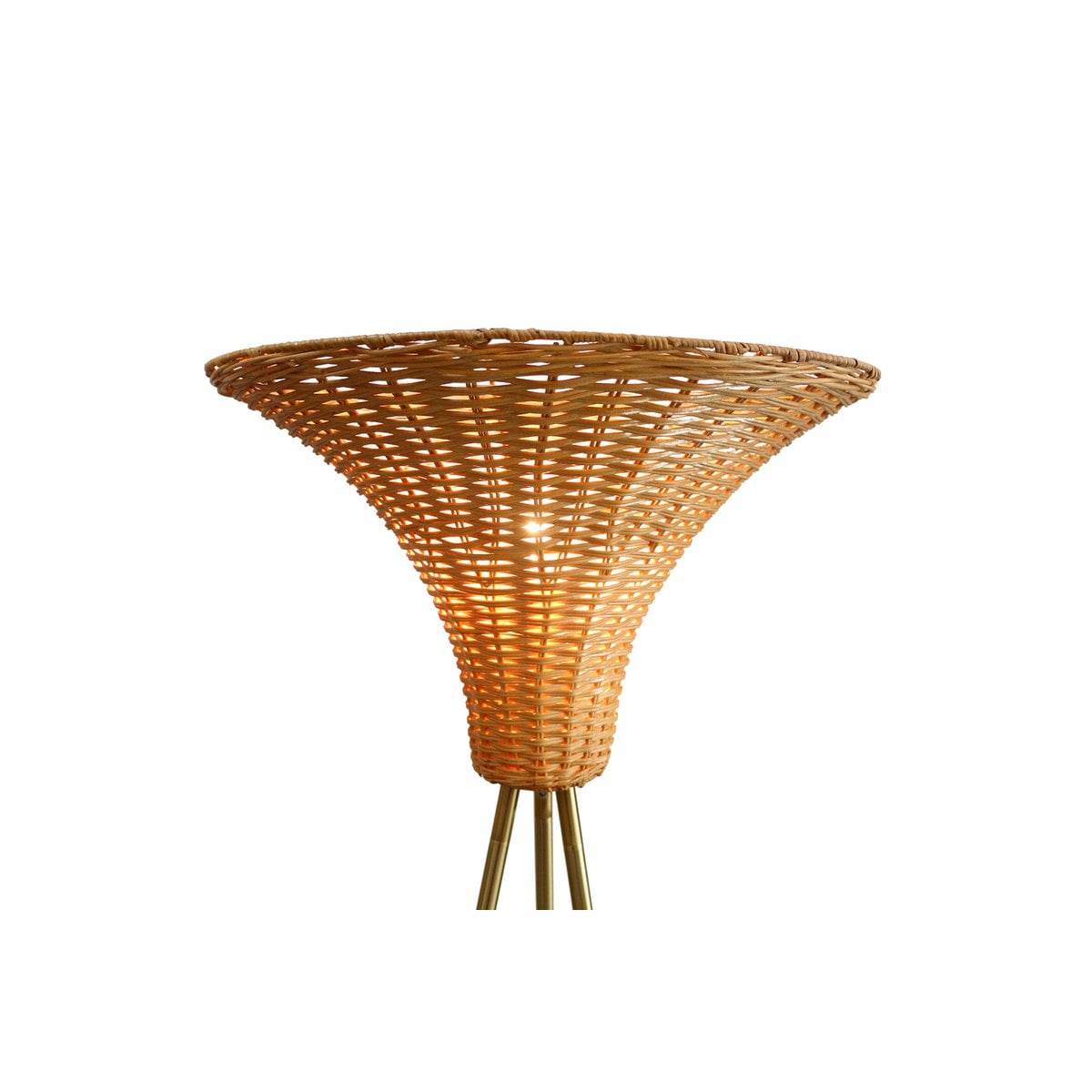 Stehleuchte mit Geflechtschirm Messing/Natur 150 cm – Bild 5