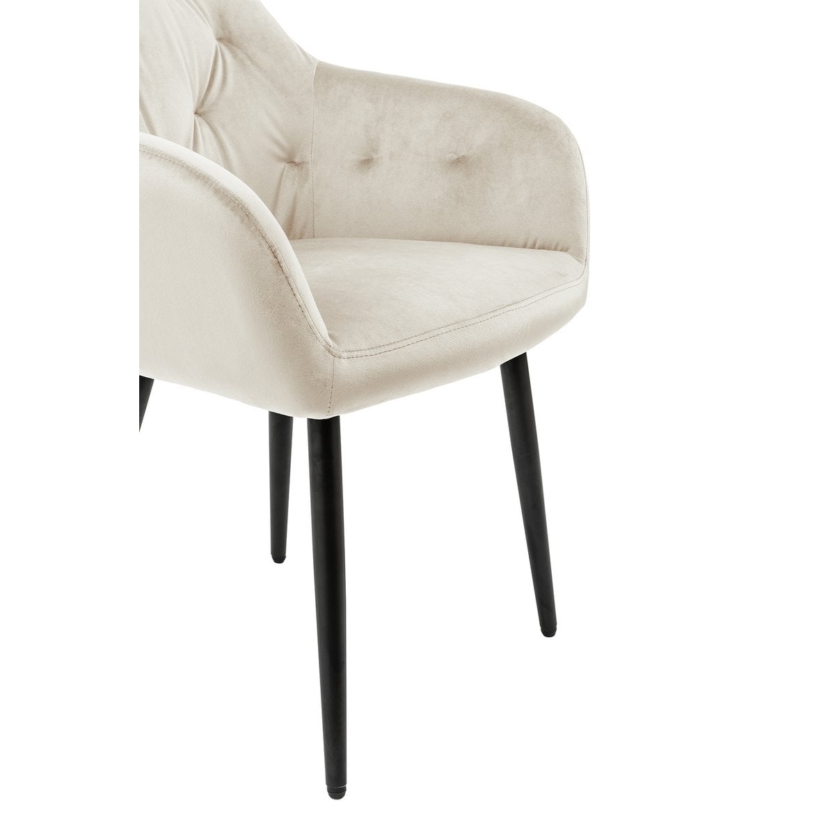 Armlehnstuhl Creme Samt – Bild 5