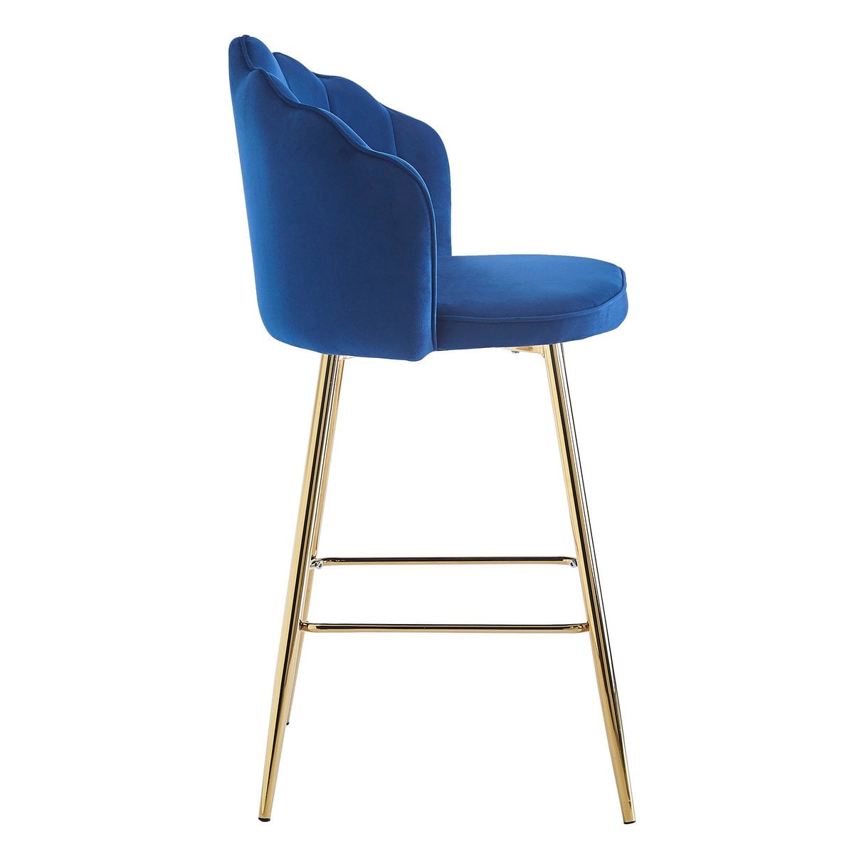 Barhocker Muscheldesign 2er Set aus Samt Dunkelblau – Bild 4
