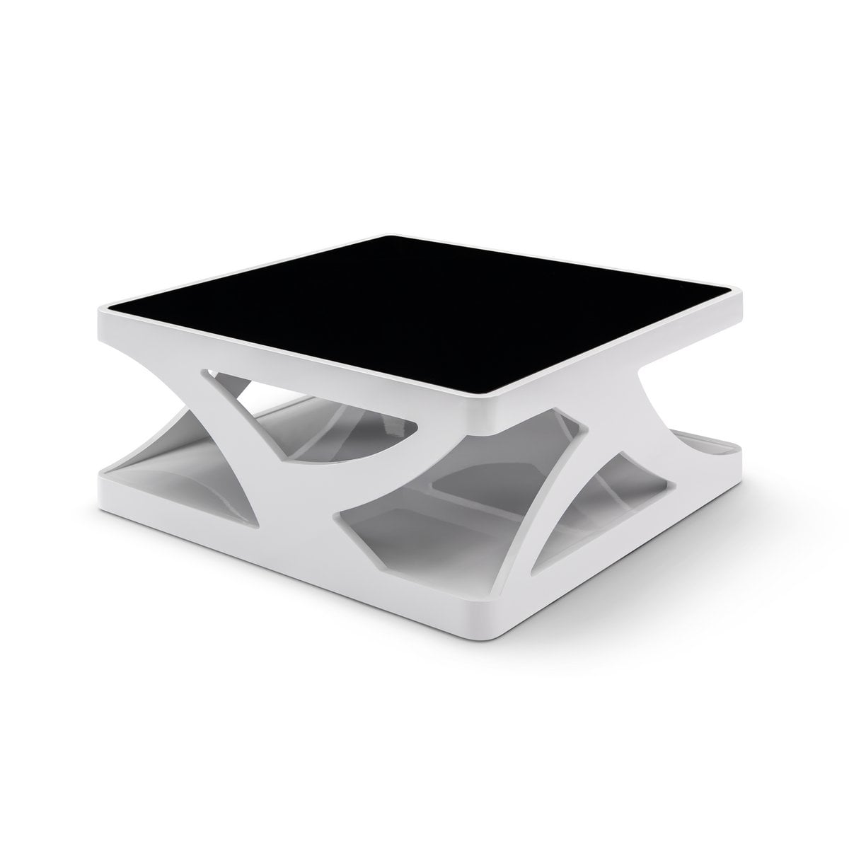 Couchtisch 90x90 cm weiß/schwarz