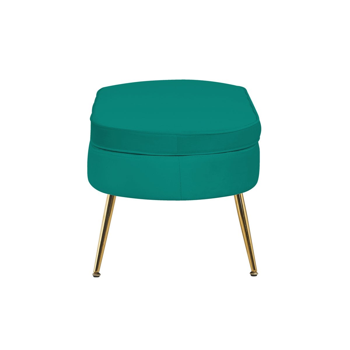 Sitzpouf oval aus Samt Grün – Bild 4