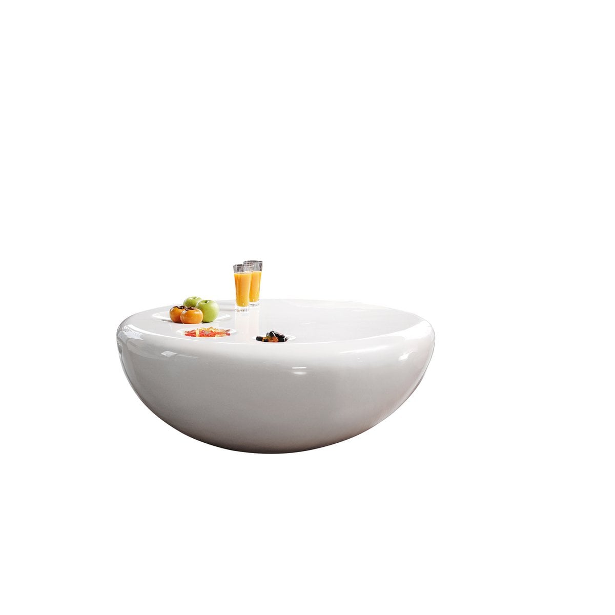 Couchtisch Ø 100 cm rund weiß Fiberglas – Bild 3