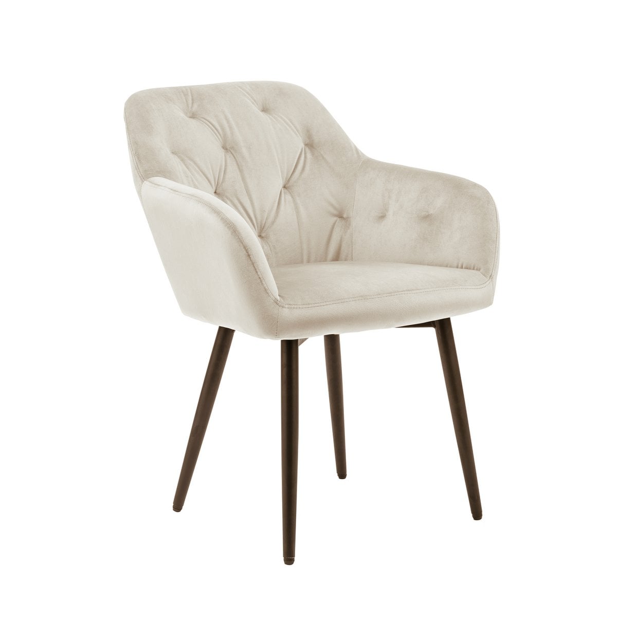 Armlehnstuhl Creme Samt