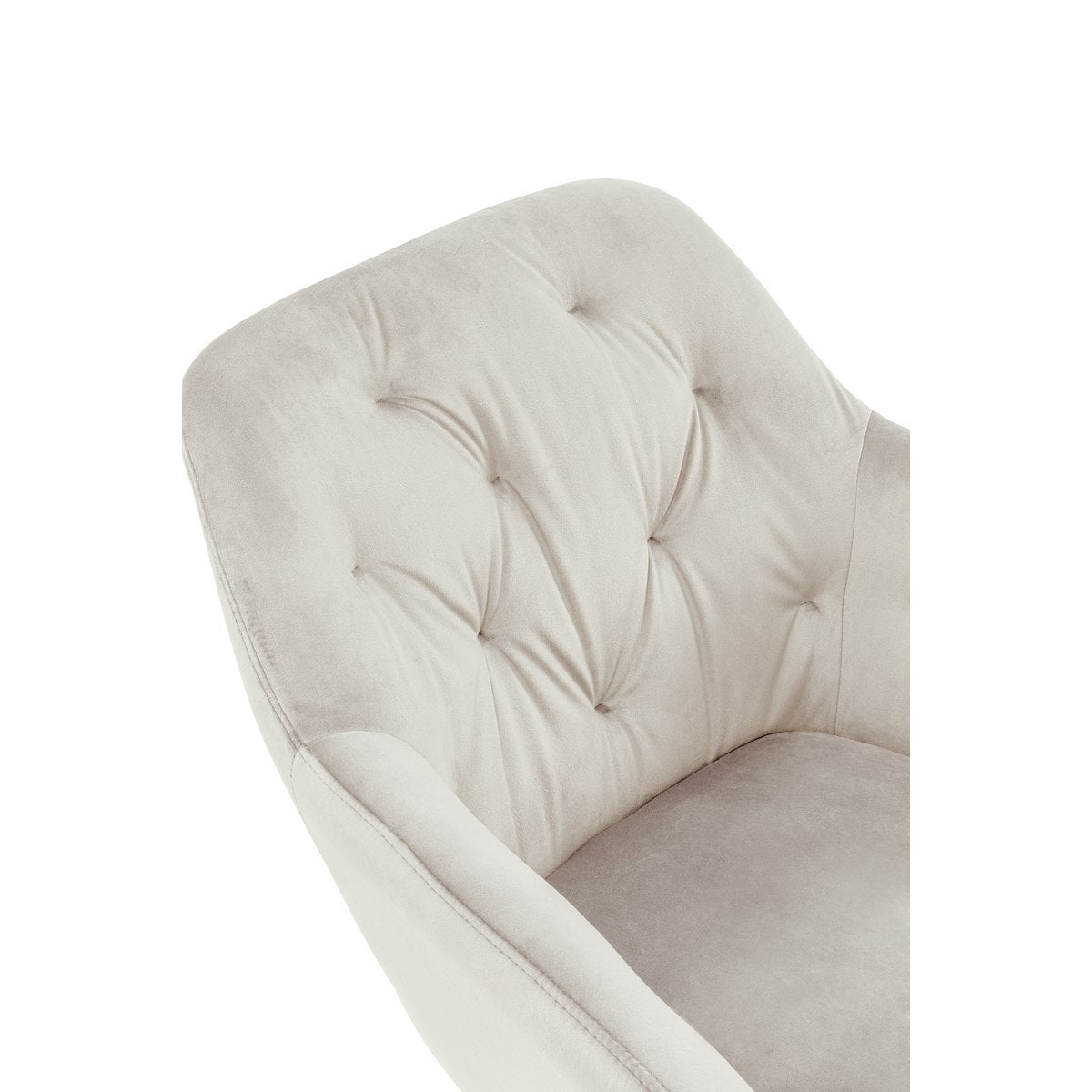 Armlehnstuhl Creme Samt – Bild 4