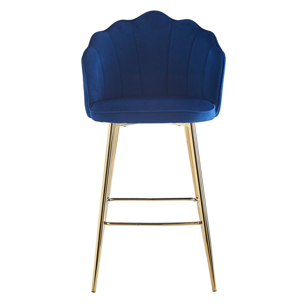 Barhocker Muscheldesign 2er Set aus Samt Dunkelblau – Bild 2
