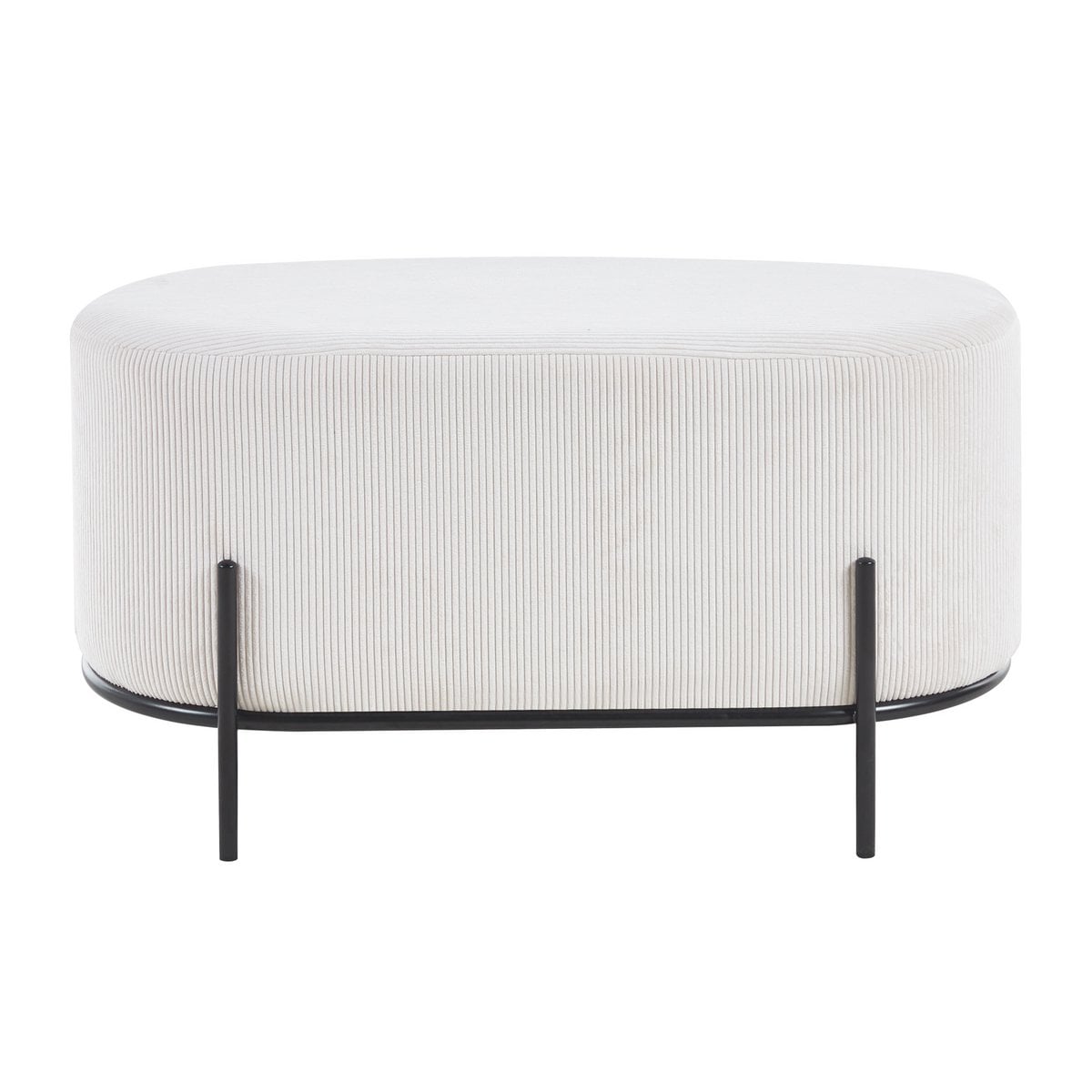 Polsterhocker Cord Optik Beige – Bild 2