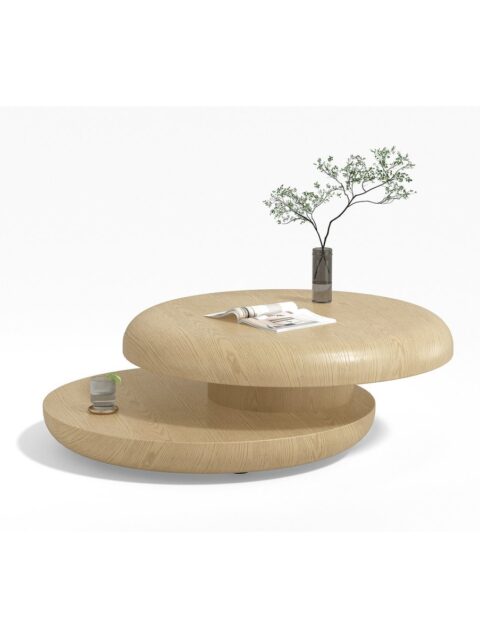 Couchtisch Ø 90 cm drehbar Natur