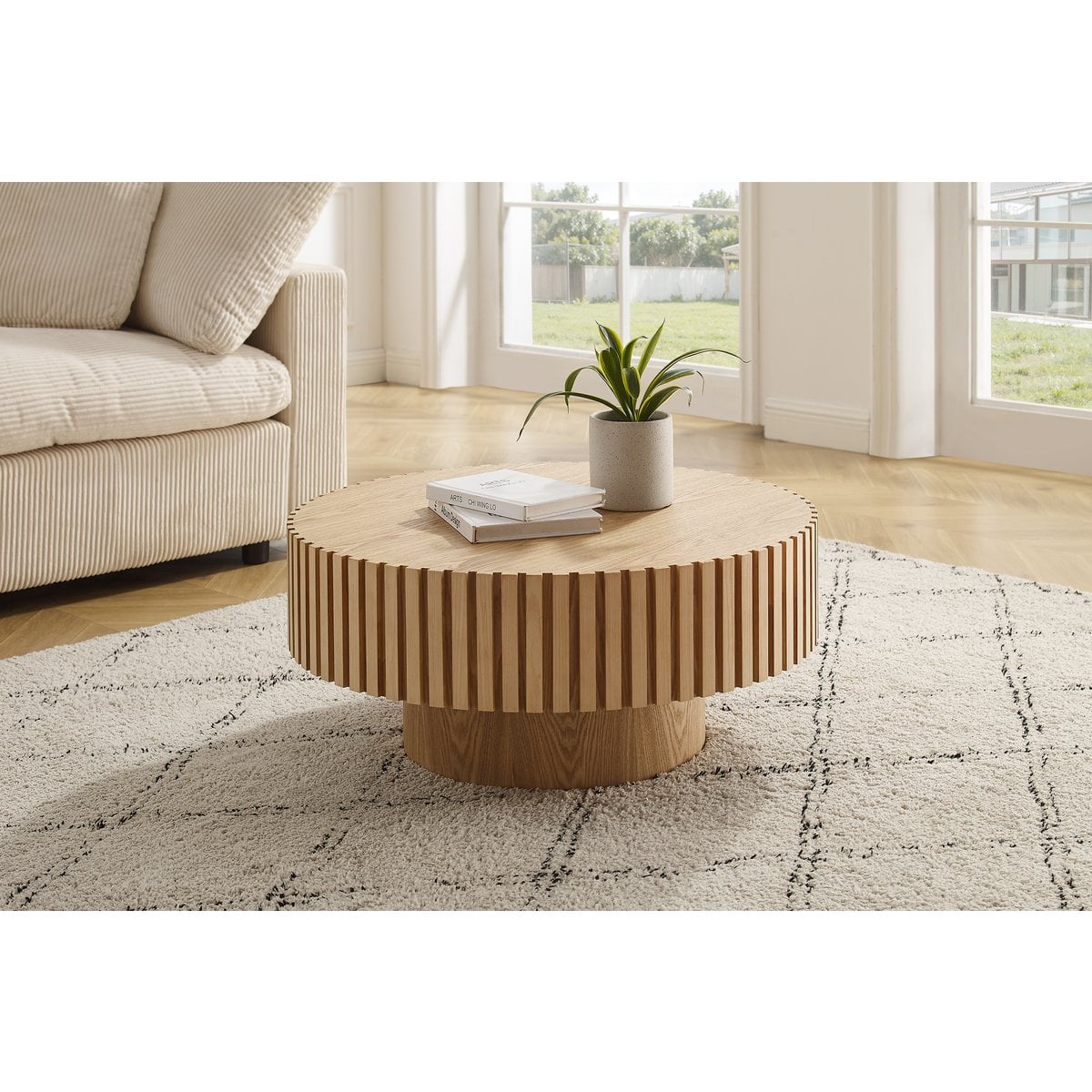 Couchtisch Ø 80 cm Natur – Bild 2