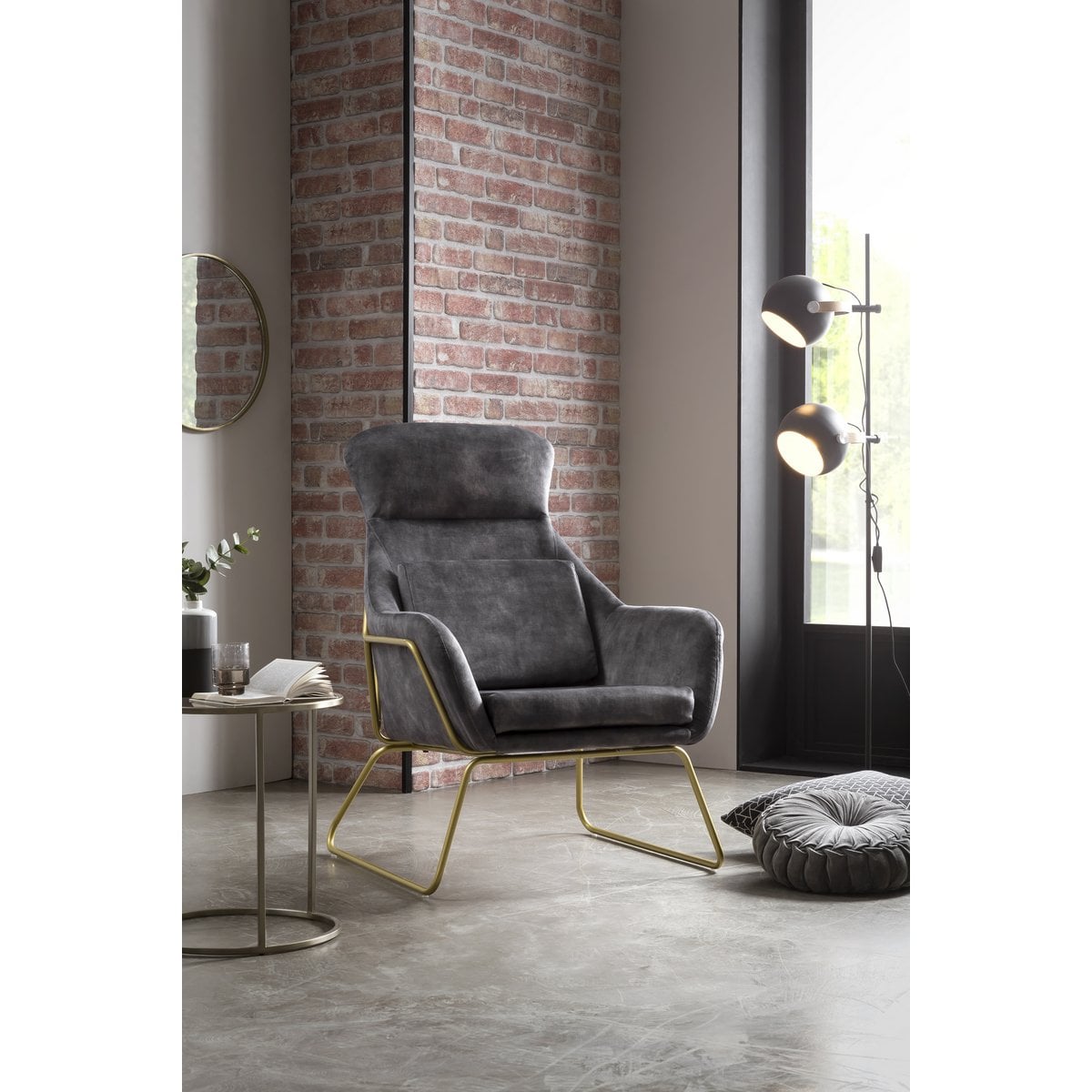 Relaxsessel aus Samtvelours Grau – Bild 6