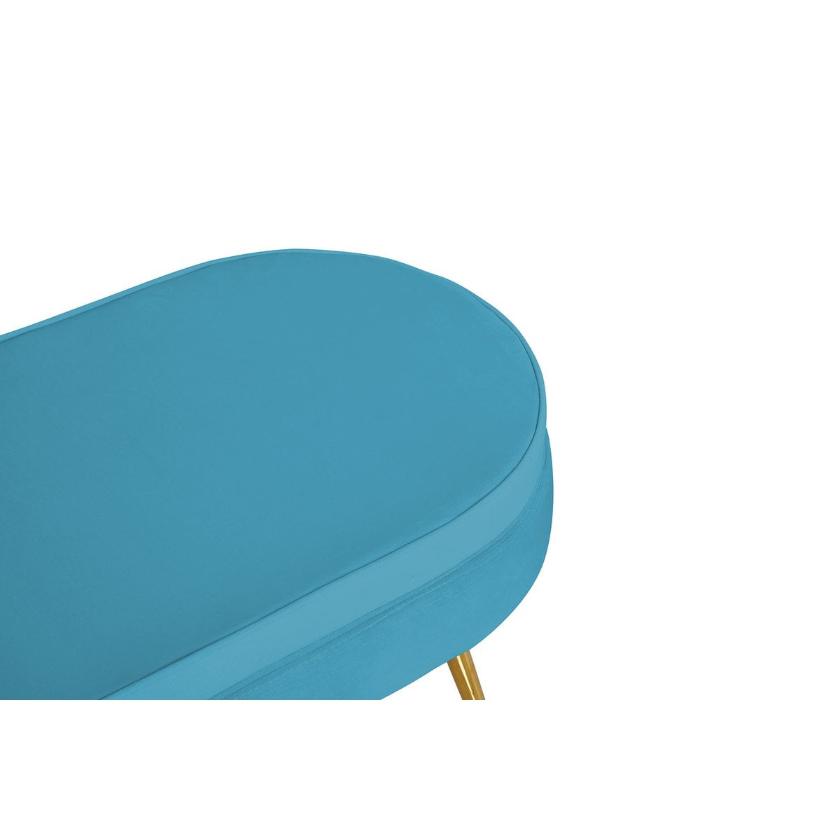 Sitzpouf oval aus Samt Blau – Bild 5