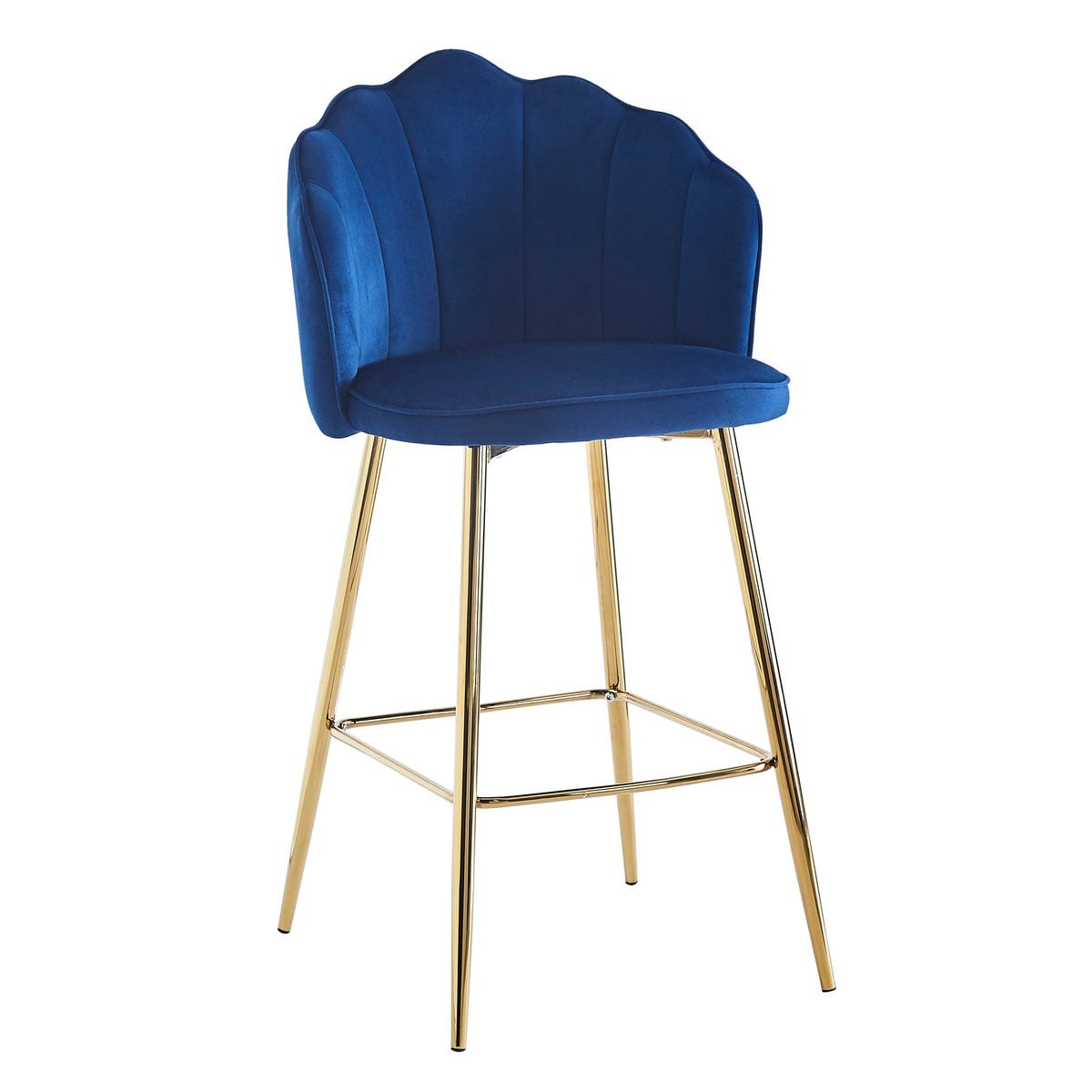 Barhocker Muscheldesign 2er Set aus Samt Dunkelblau – Bild 3