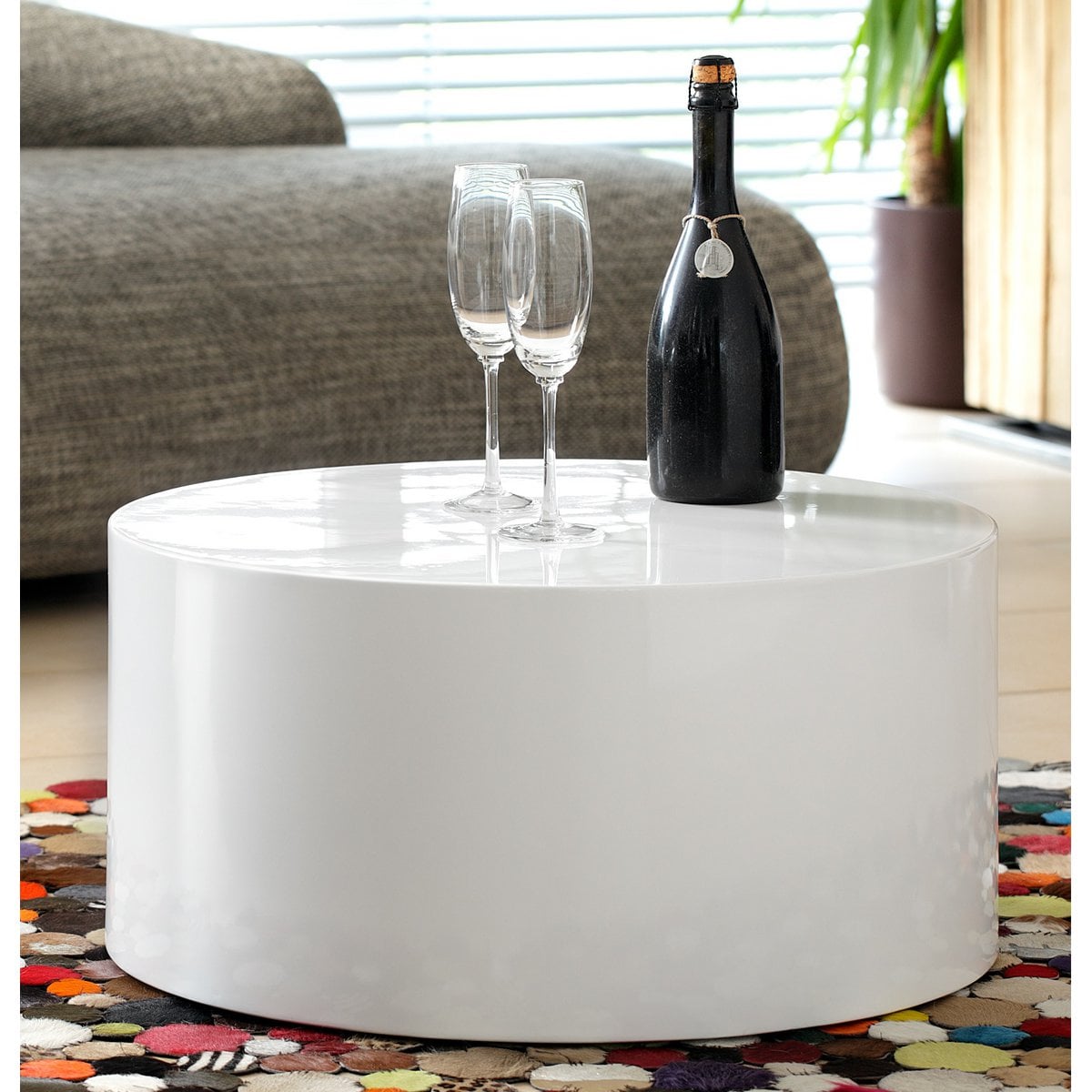Couchtisch Ø 60 cm rund weiß