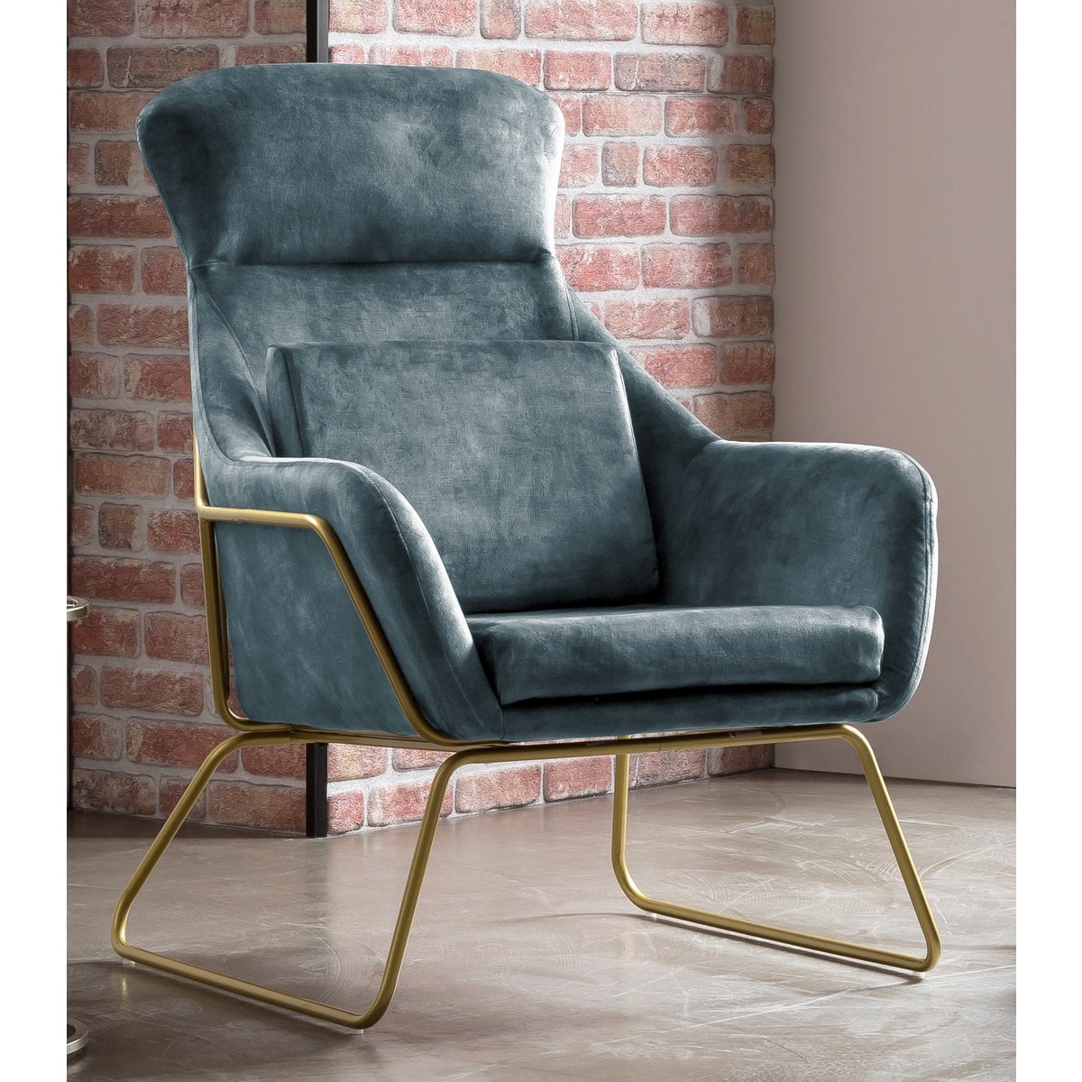 Relaxsessel aus Samtvelours Blau