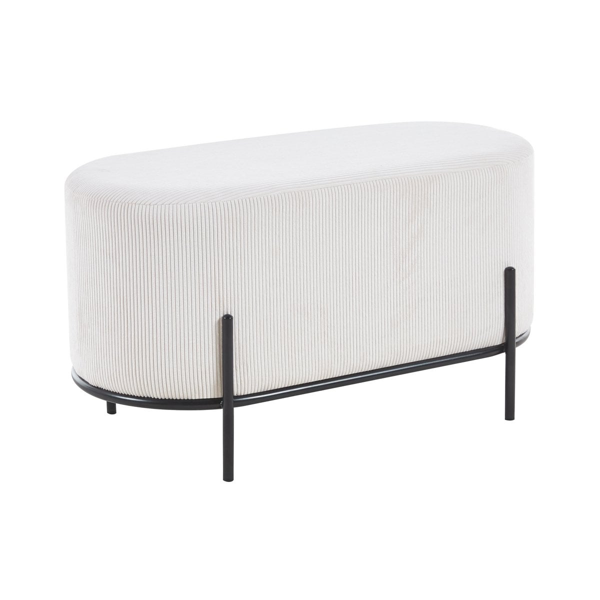 Polsterhocker Cord Optik Beige