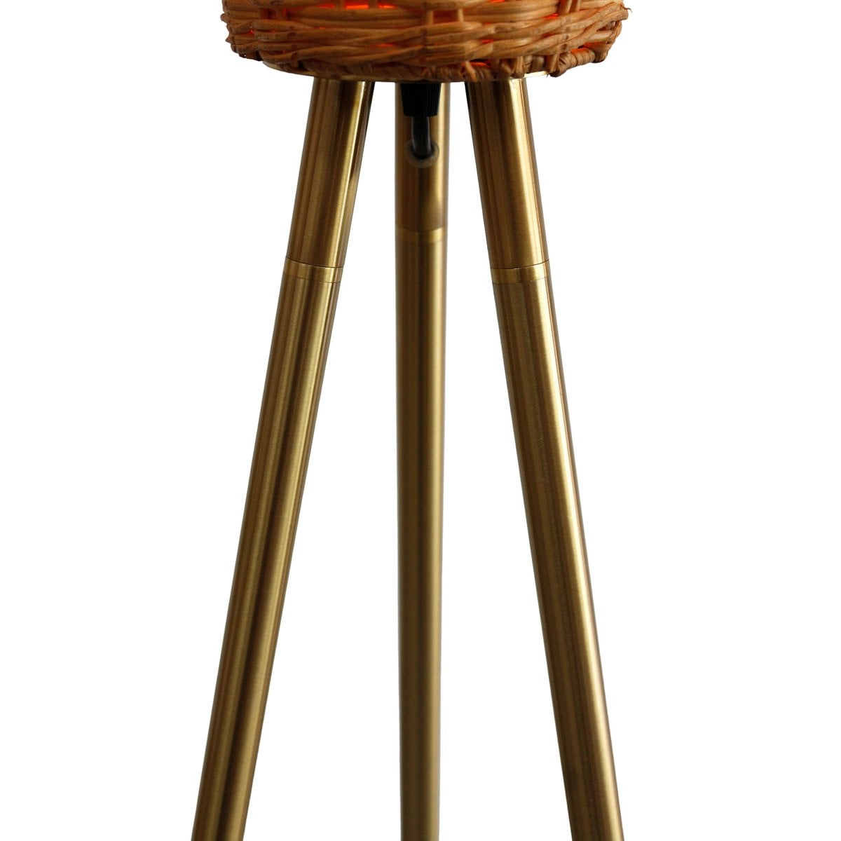 Stehleuchte mit Geflechtschirm Messing/Natur 150 cm – Bild 6
