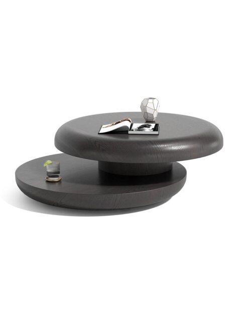 Couchtisch Ø 90 cm drehbar Schwarz