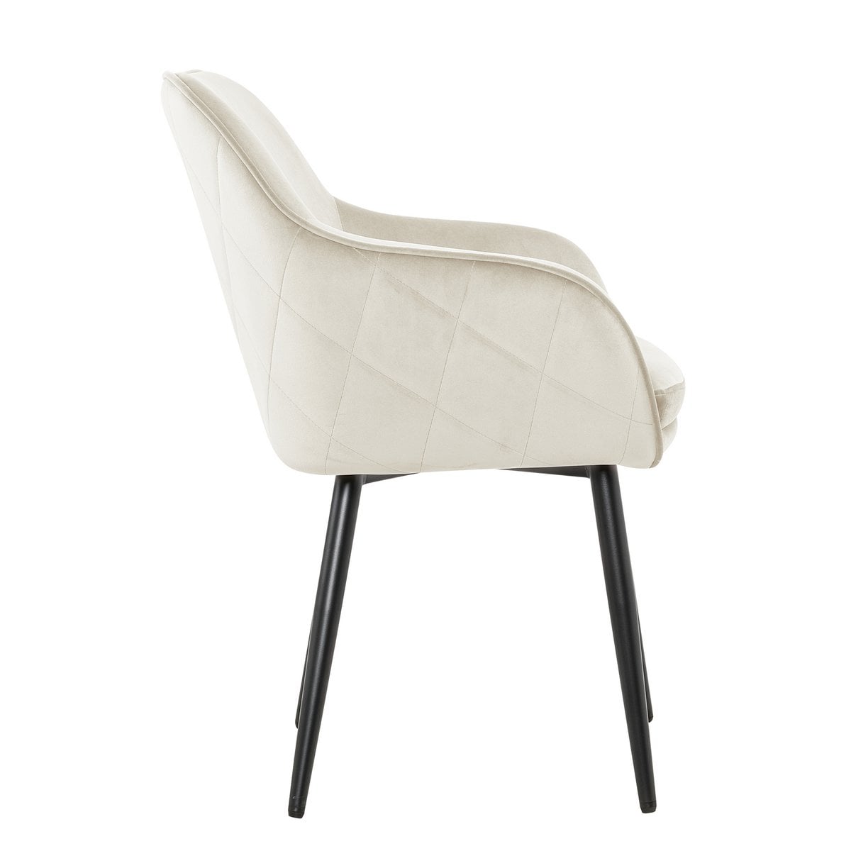 Esszimmerstuhl Creme Samt – Bild 3