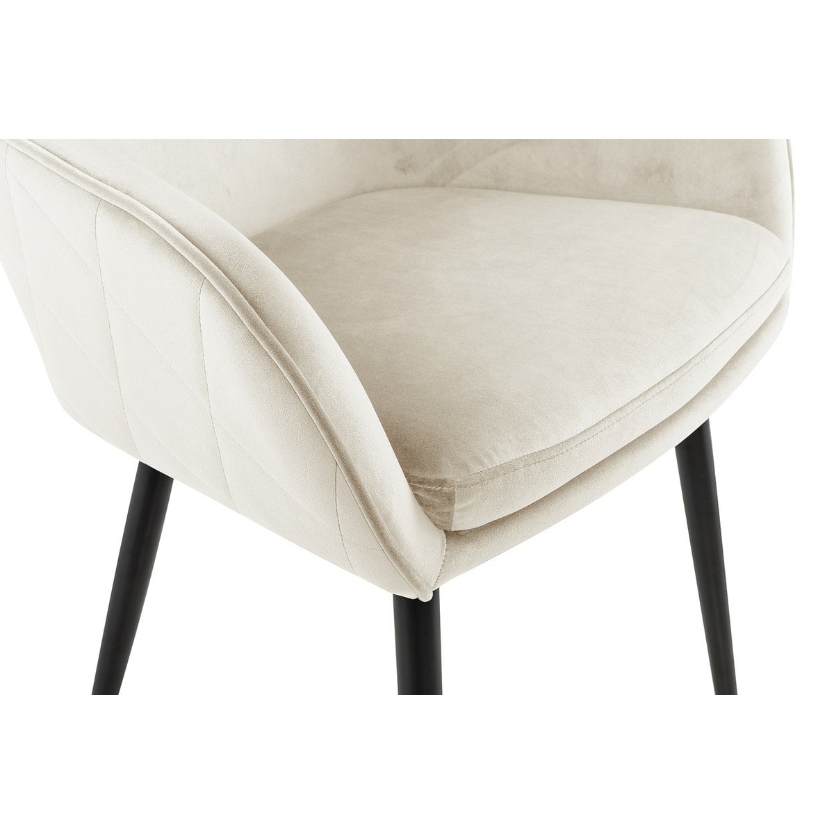Esszimmerstuhl Creme Samt – Bild 5