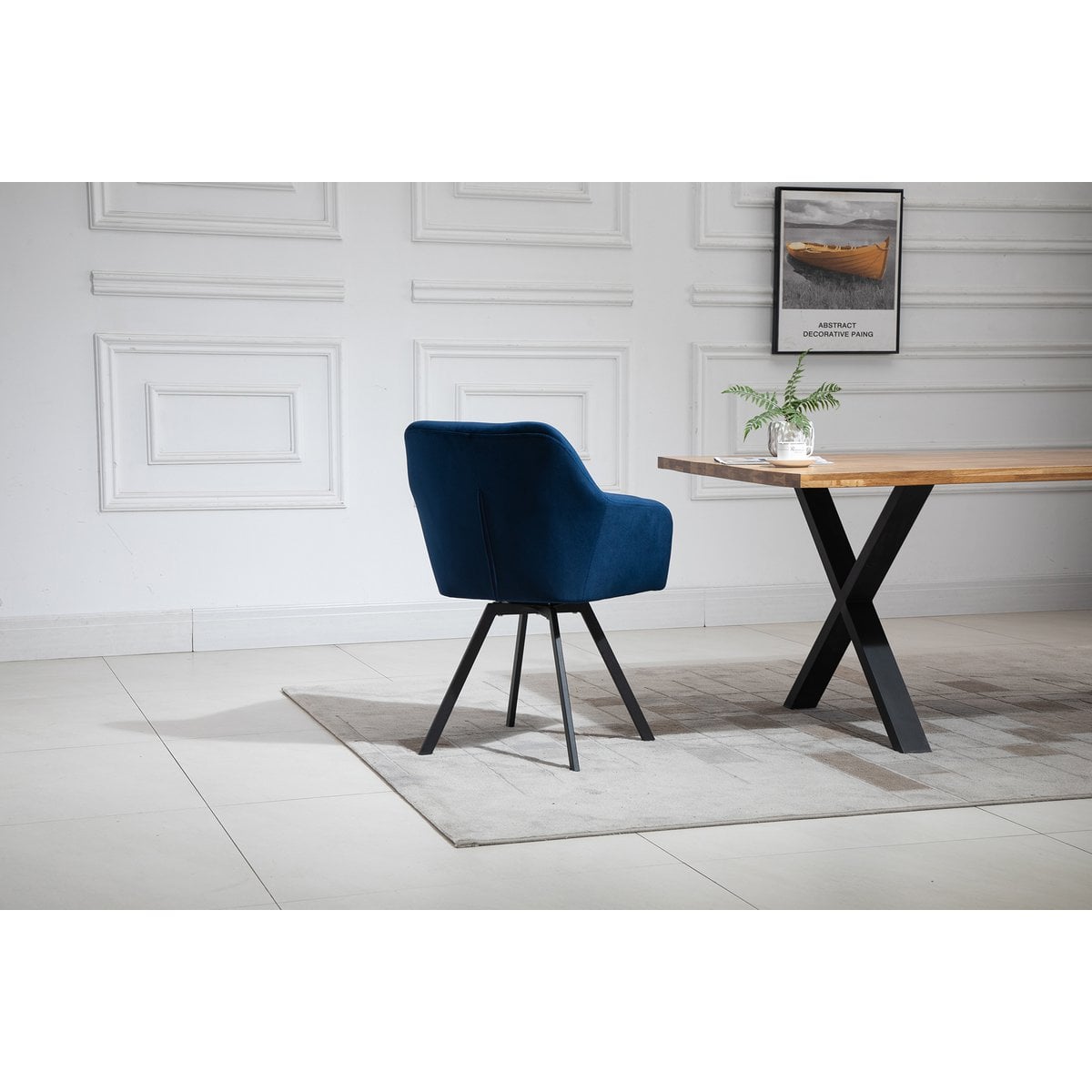 Armlehnstuhl mit 360° Drehfunktion Blau – Bild 12