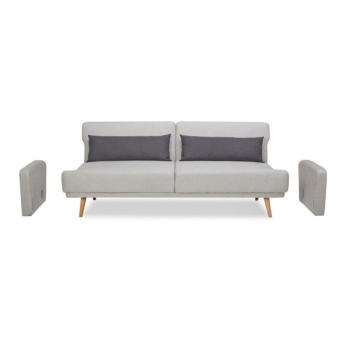 3-Sitzer Sofa Webstoff Grau – Bild 14