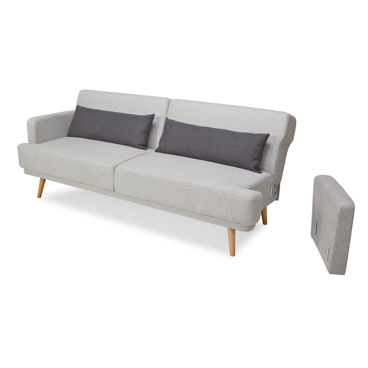 3-Sitzer Sofa Webstoff Grau – Bild 6