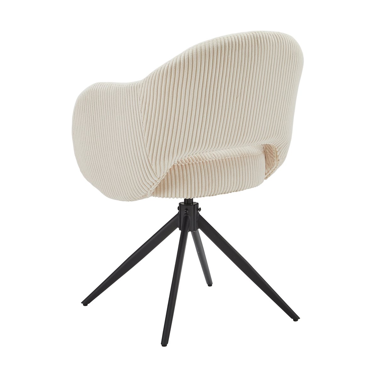 Armlehnstuhl Cord-Optik Beige – Bild 4