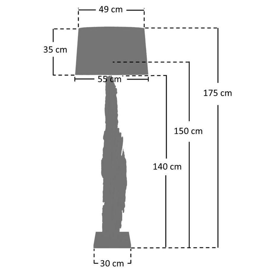 Stehleuchte Treibholz Natur/Weiß 175 cm – Bild 13