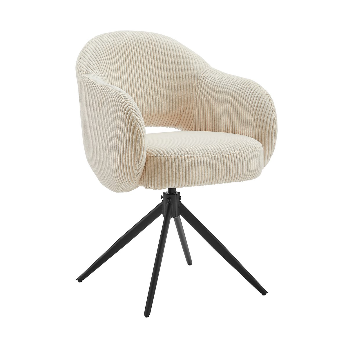 Armlehnstuhl Cord-Optik Beige